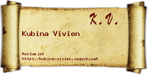 Kubina Vivien névjegykártya